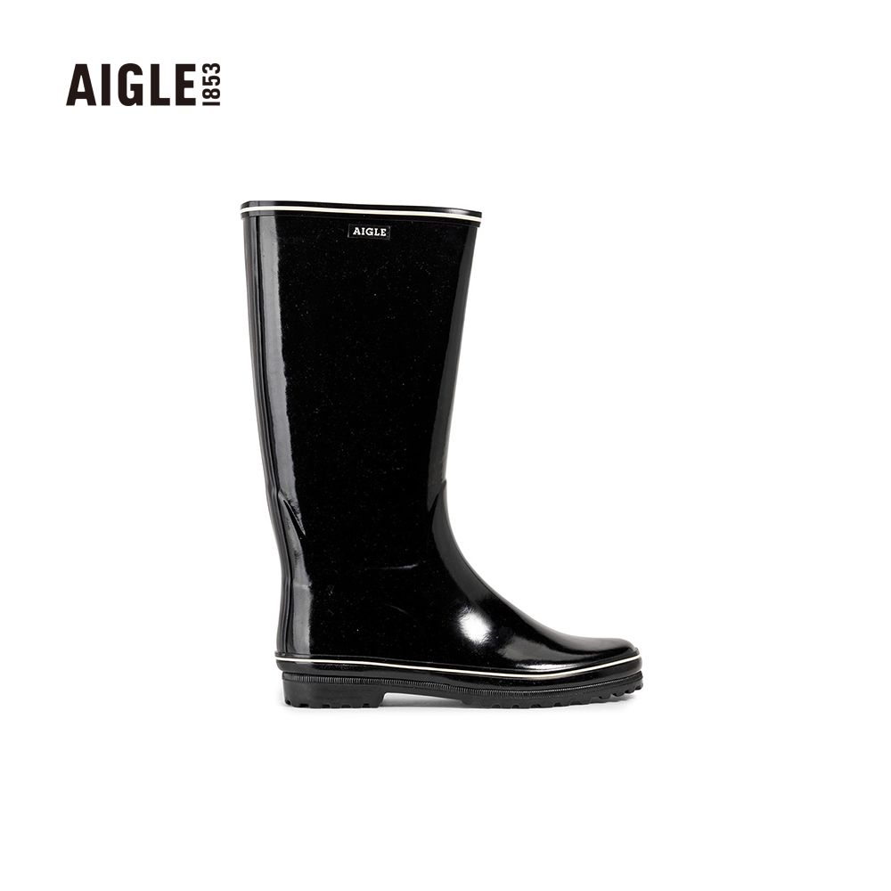 AIGLE  女 VENISE休閒長筒膠靴 AG-F2451A100黑色(長筒膠靴 膠靴 雨靴)