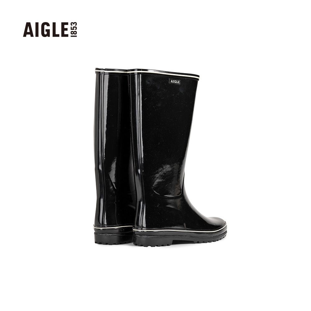 AIGLE  女 VENISE休閒長筒膠靴 AG-F2451A100黑色(長筒膠靴 膠靴 雨靴)