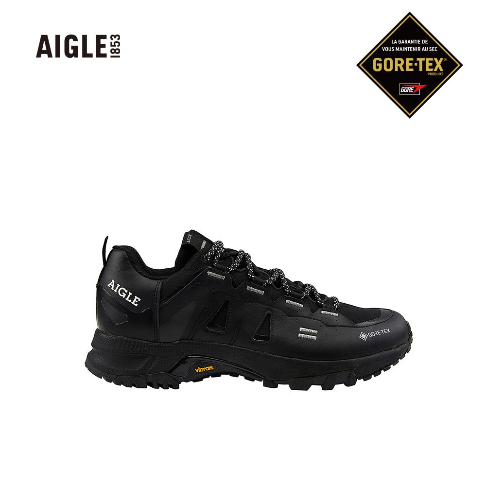 AIGLE  GTX 男 防水低筒健行鞋AG-FT314A100(防水鞋 goretex 低筒鞋 健行鞋)-黑色