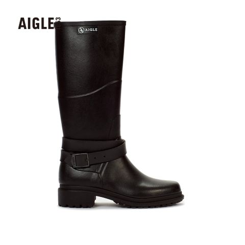 AIGLE 女 時尚長筒膠靴MACADAMES (AG-F8446A100)-黑色