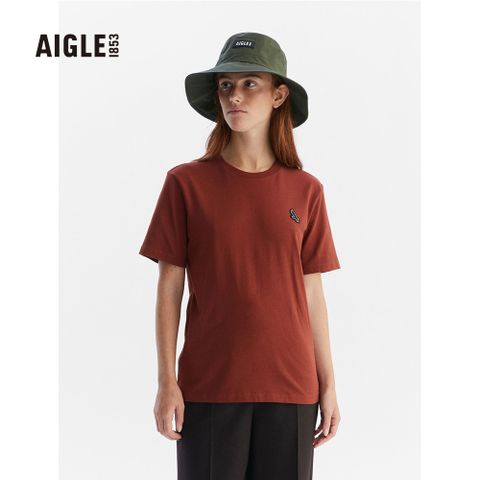 AIGLE 女 有機棉短袖T恤(AG-FAD02A178)-紅褐色