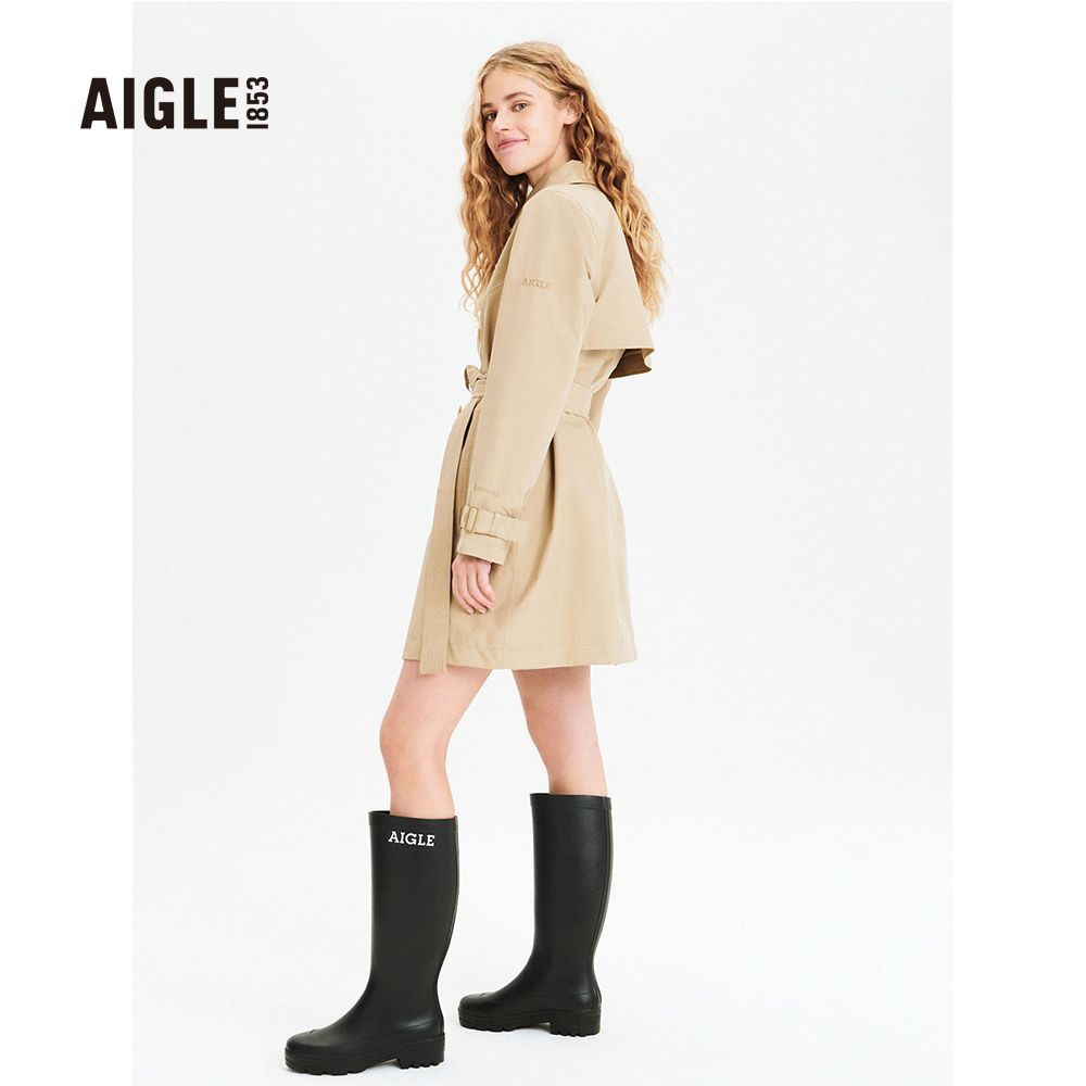 AIGLE  女 G/T 防水透氣風衣卡其AG-2P202A150(防水透氣外套 防水外套 女裝)