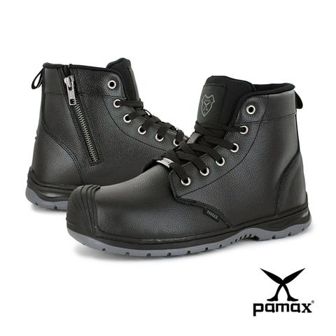 PAMAX帕瑪斯【頂級氣墊工作安全靴】PX87710FEH-內側拉鍊、中筒鋼頭安全靴、專利氣墊鞋墊