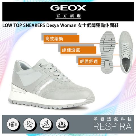 GEOX 健樂士 Desya Woman 女士低筒運動休閒鞋 RESPIRA GW3F106-50 義大利機能科技