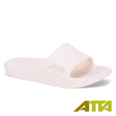 【ATTA】舒適幾何紋室外拖鞋-白色
