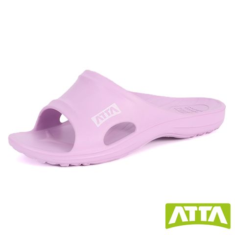 ATTA 足弓簡約休閒拖鞋-粉紫