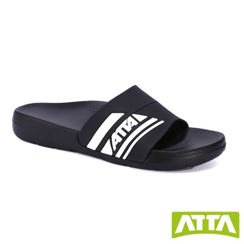 【ATTA】流線足弓均壓室外拖鞋-黑白