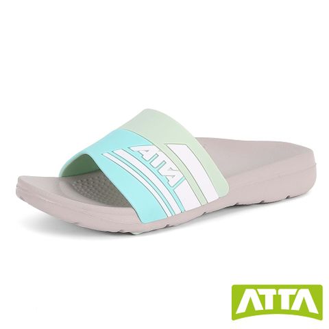 ATTA運動風圖紋室外拖鞋-水綠