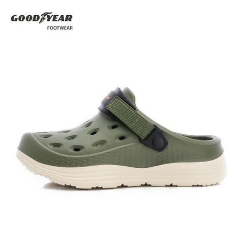 Goodyear 固特異 水陸雙色兩用洞洞鞋 男/晴雨兩用鞋 橄欖綠(GAMP43315)