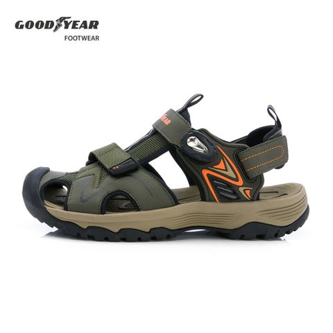 Goodyear 固特異 影 3E寬楦護趾運動涼鞋/男 戶外 3E寬楦 抓地 緩震 護趾 軍綠(GAMS53725)