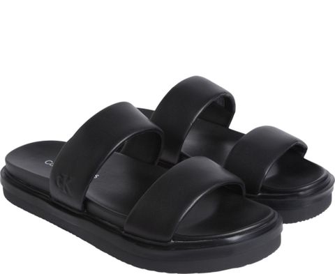 CALVIN KLEIN JEANS FLAT MOLDED DOUBLE SANDALS 黑色男款鞋子