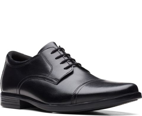 CLARKS HOWARD CAP FORMAL 黑色男款鞋子