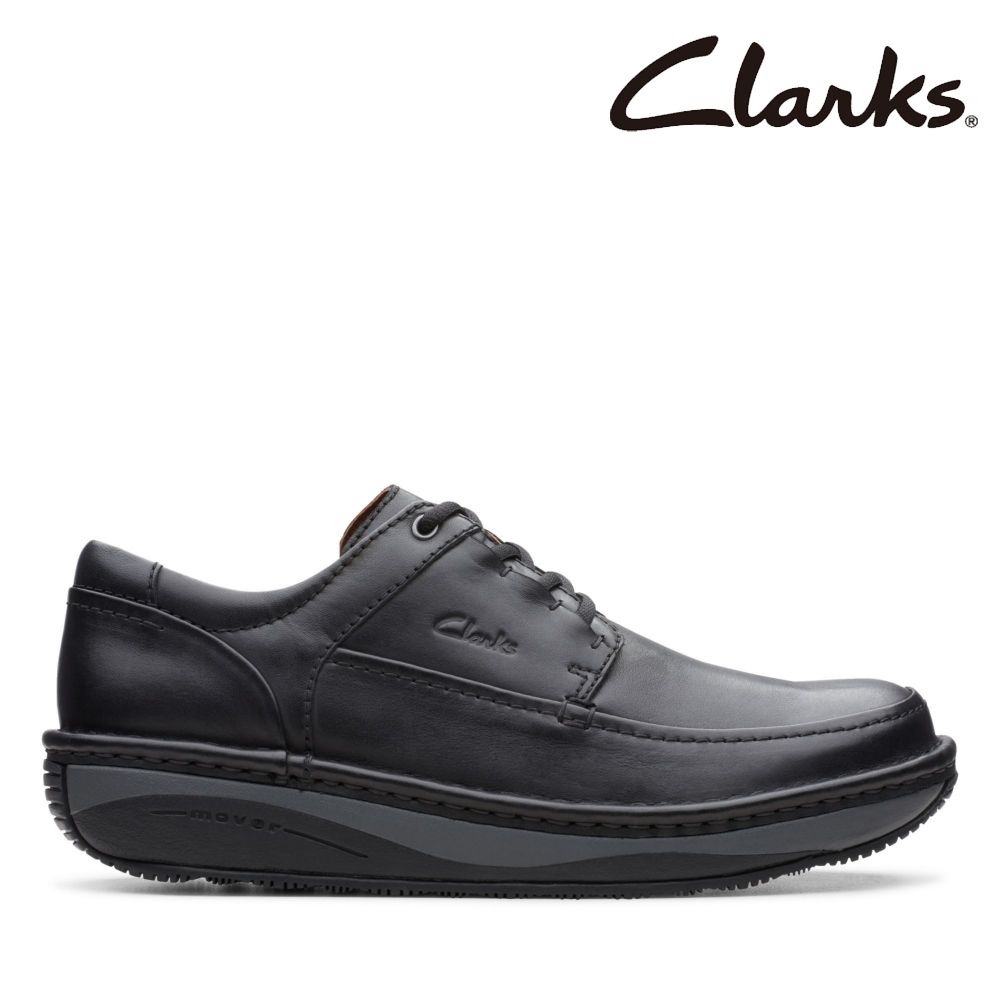 Clarks 男款Un Soul Lace 厚底全真皮縫線設計休閒鞋 CLM49671C