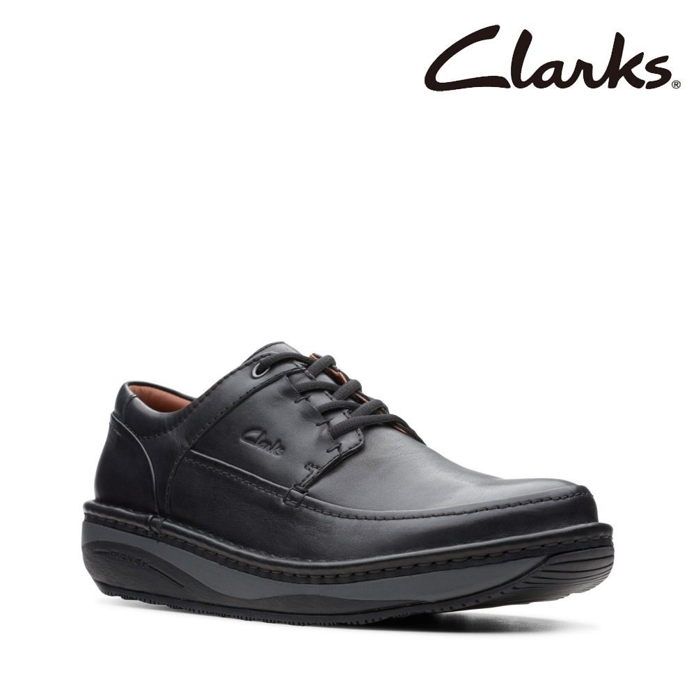 Clarks 男款Un Soul Lace 厚底全真皮縫線設計休閒鞋 CLM49671C