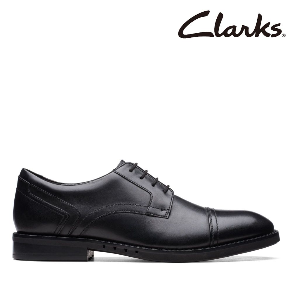 Clarks 男款Un Hugh Cap橫飾寬楦輕量正裝鞋 CLM72836D