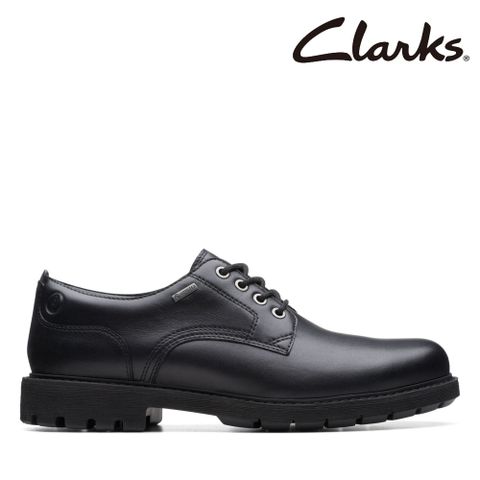 【Clarks】男鞋Batcombe Tie GTX素面粗獷大底正裝休閒鞋CLM73437C