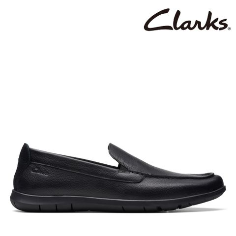 【Clarks】男款Flexway Step全皮面簡約設計莫卡辛鞋CLM76952C