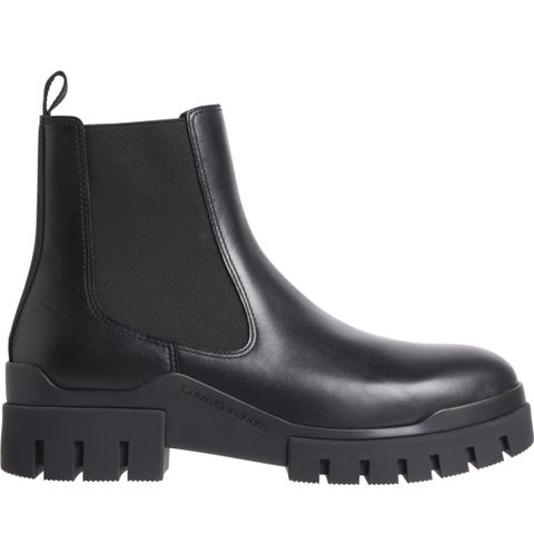 CALVIN KLEIN JEANS TRANSP COMBAT CHELSEA BOOTIES 黑色男款鞋子