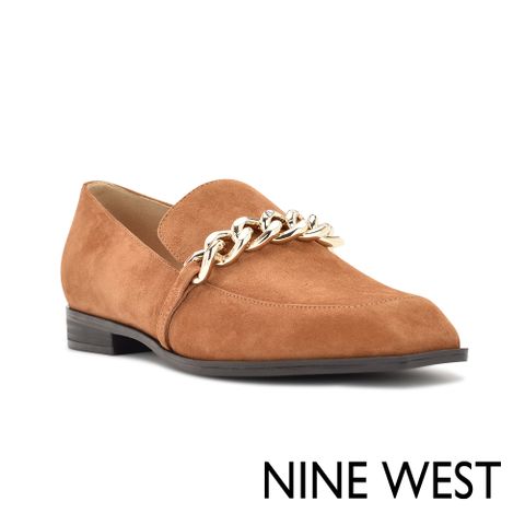 NINE WEST ONXE  麂皮方頭樂福鞋-焦糖棕