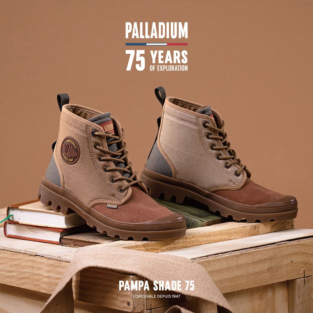 Palladium PAMPA SHADE75周年經典軍靴紀念系列-中性-磚紅