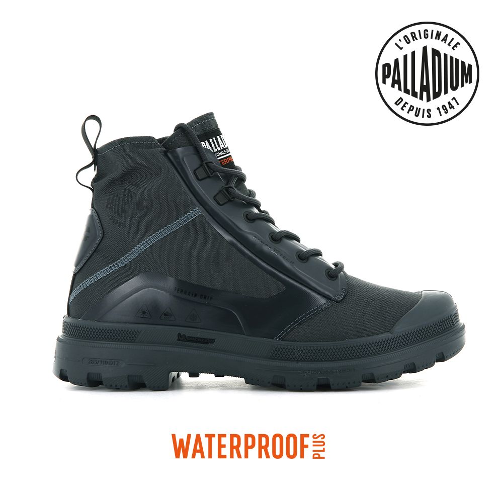 Palladium PAMPA X TECH WP+米其林科技聯名橘標防水靴-中性-城市灰