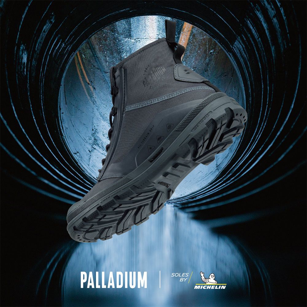 Palladium PAMPA X TECH WP+米其林科技聯名橘標防水靴-中性-城市灰