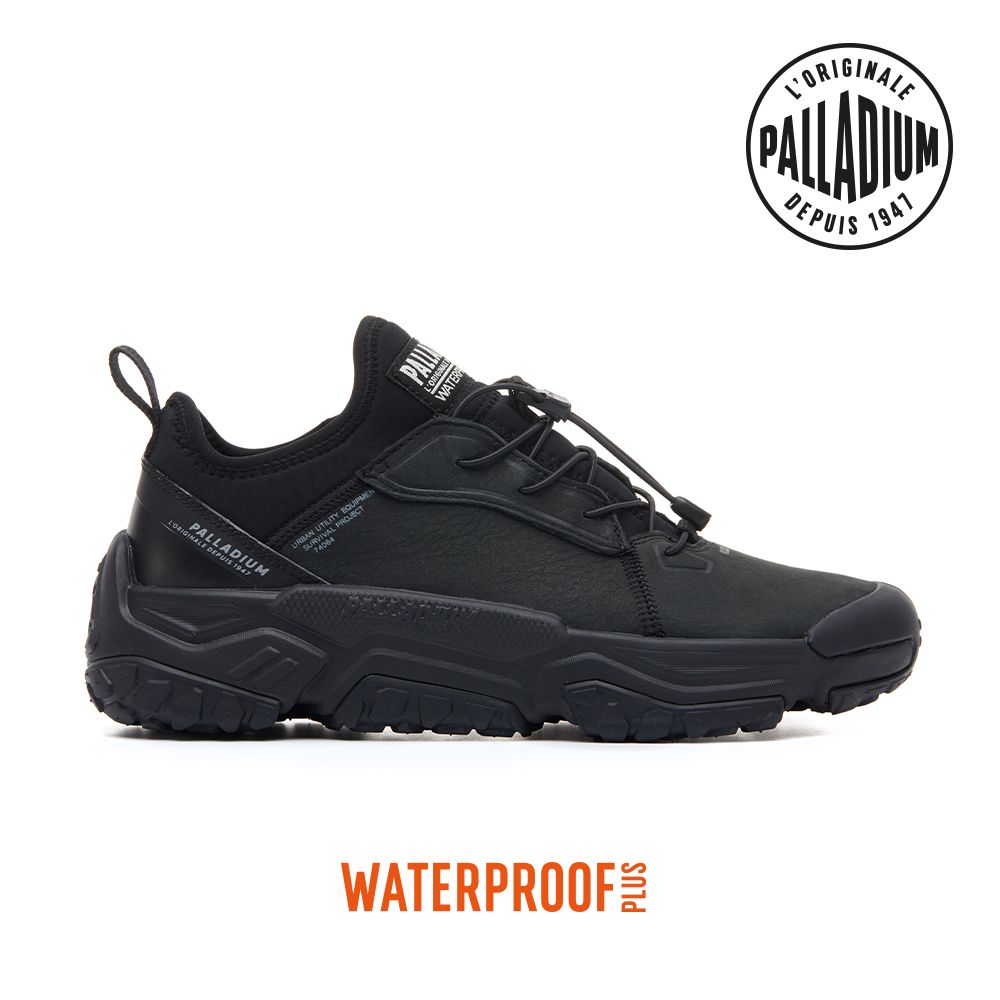 Palladium OFF-GRID LTH WP+快穿皮革輪胎橘標低筒防水靴-中性-黑