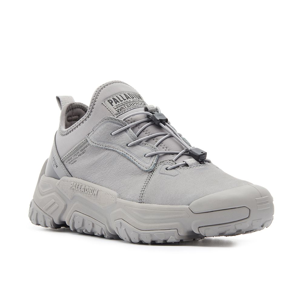 Palladium OFF-GRID LTH WP+快穿皮革輪胎橘標低筒防水靴-中性-灰