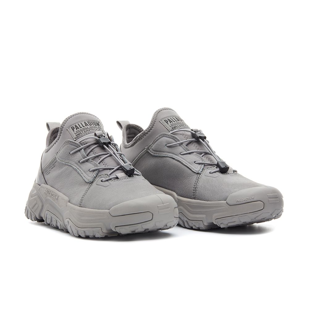 Palladium OFF-GRID LTH WP+快穿皮革輪胎橘標低筒防水靴-中性-灰