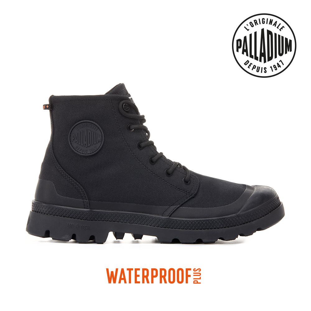 Palladium PAMPA RCYCL LITE+WP+ ZIP再生科技輕量拉鍊橘標防水靴-中性-黑
