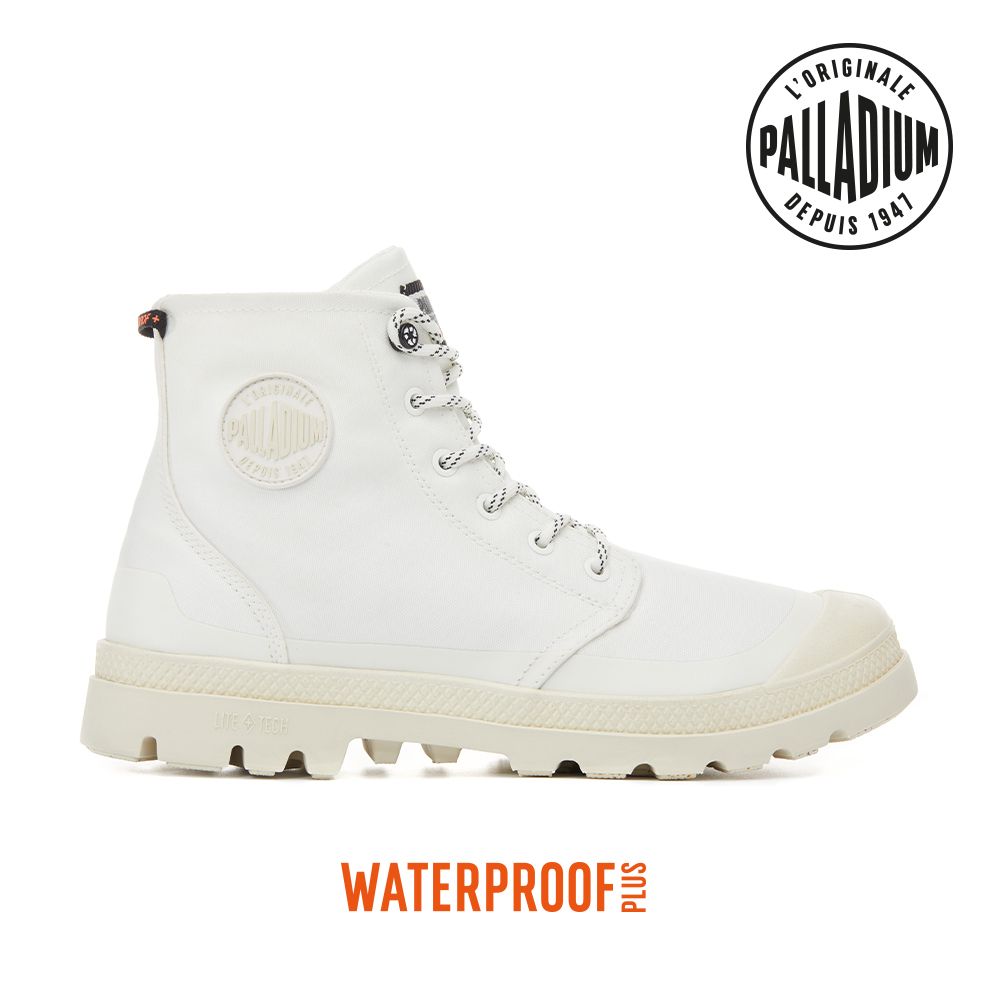 Palladium PAMPA RCYCL LITE+WP+ ZIP再生科技輕量拉鍊橘標防水靴-中性-白