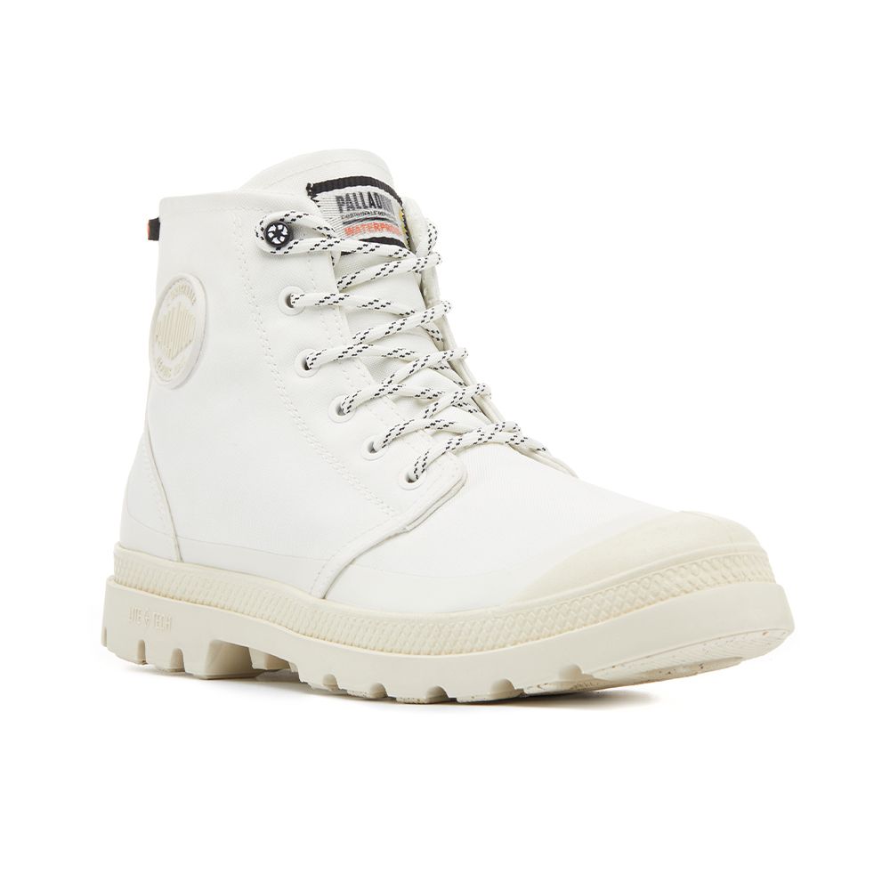 Palladium PAMPA RCYCL LITE+WP+ ZIP再生科技輕量拉鍊橘標防水靴-中性-白