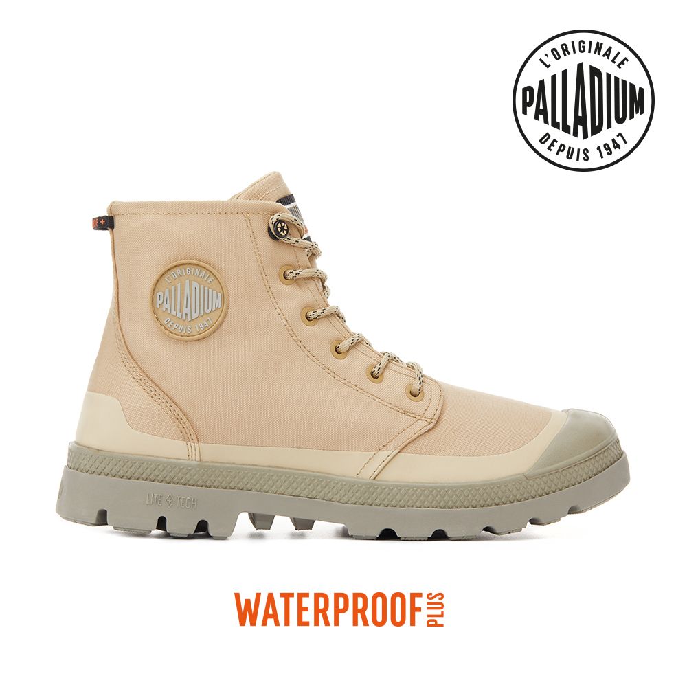 Palladium PAMPA RCYCL LITE+WP+ ZIP再生科技輕量拉鍊橘標防水靴-中性-沙漠金