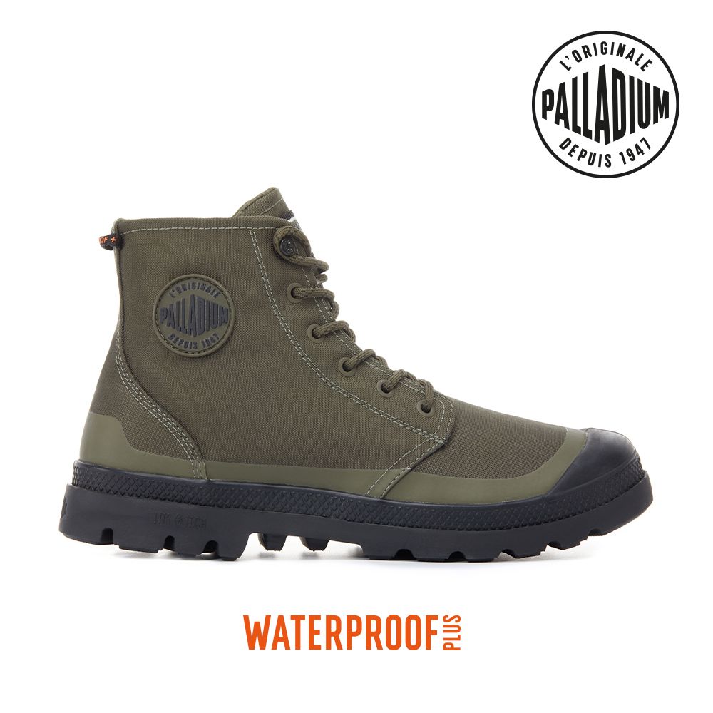 Palladium PAMPA RCYCL LITE+WP+ ZIP再生科技輕量拉鍊橘標防水靴-中性-綠