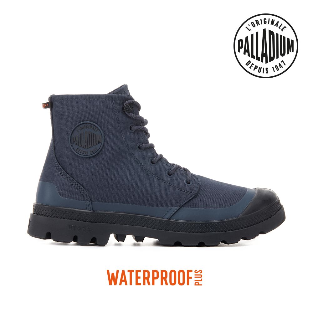 Palladium PAMPA RCYCL LITE+WP+ ZIP再生科技輕量拉鍊橘標防水靴-中性-深藍