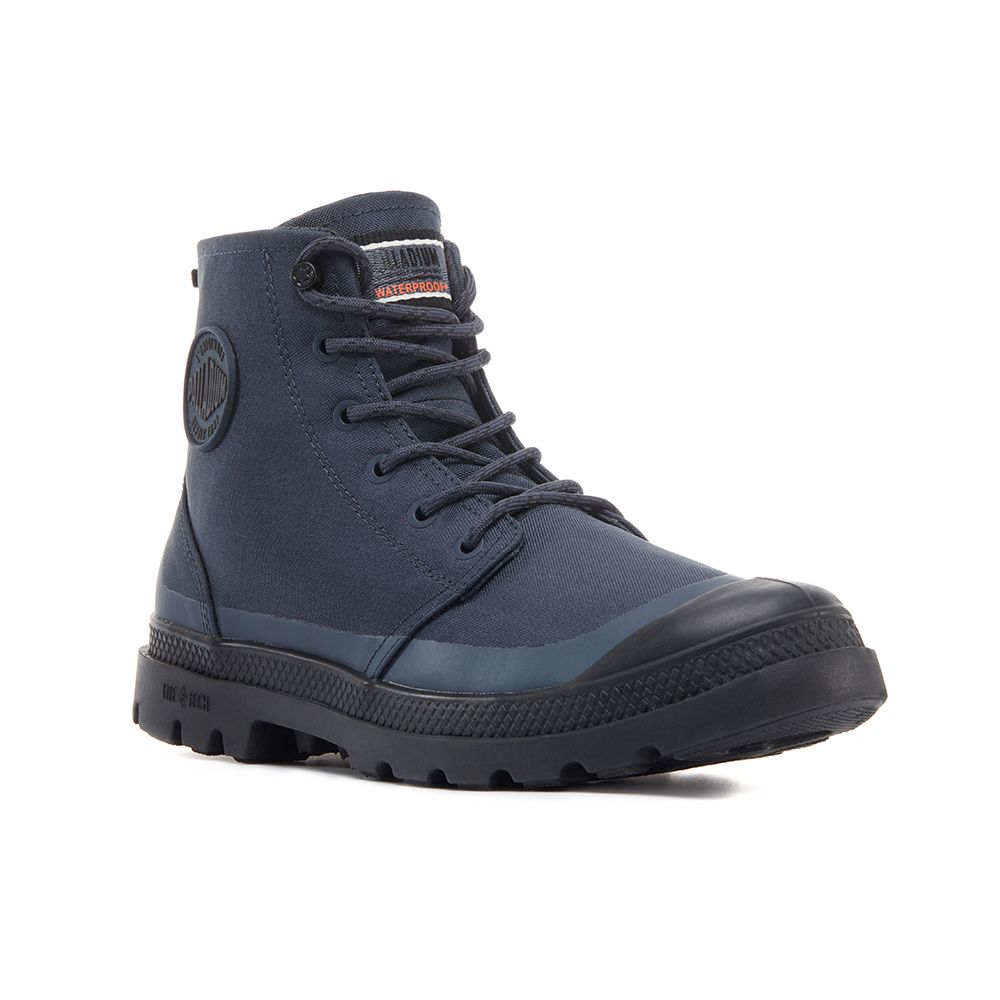 Palladium PAMPA RCYCL LITE+WP+ ZIP再生科技輕量拉鍊橘標防水靴-中性-深藍