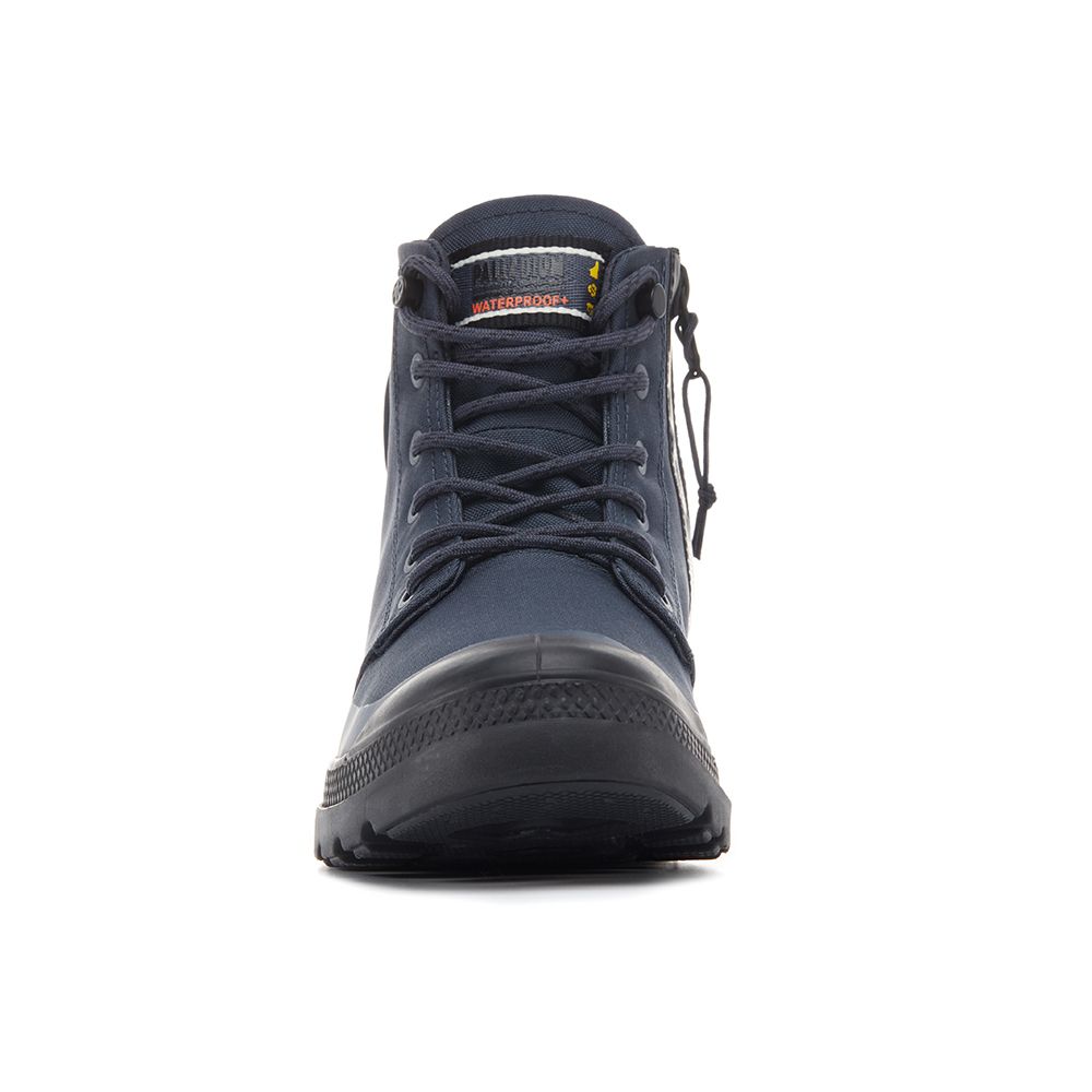 Palladium PAMPA RCYCL LITE+WP+ ZIP再生科技輕量拉鍊橘標防水靴-中性-深藍