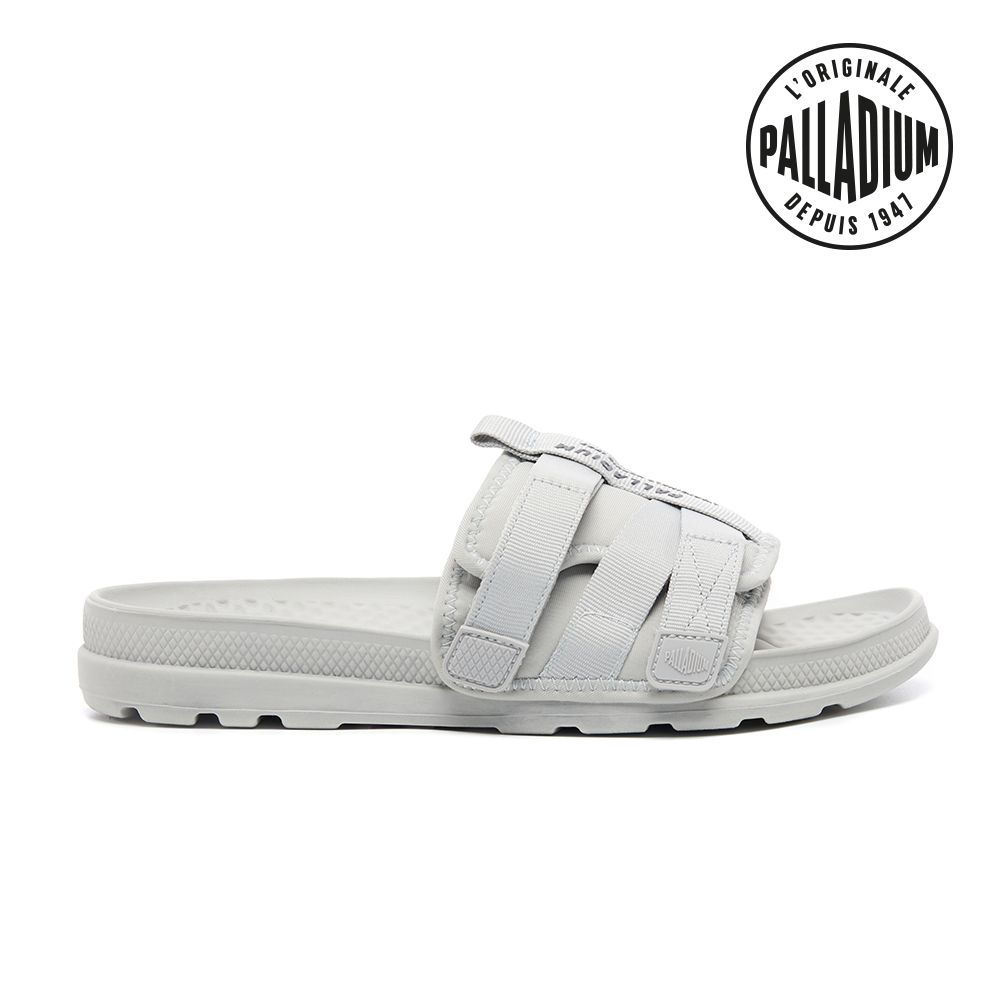 Palladium  SOLEA SLIDE VELCRO綁帶潛水布面涼鞋/拖鞋-男鞋/女鞋-太空灰