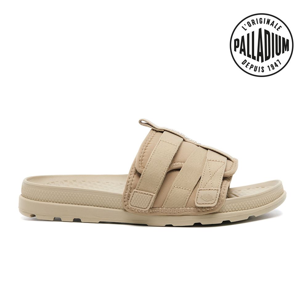 Palladium  SOLEA SLIDE VELCRO綁帶潛水布面涼鞋/拖鞋-男鞋/女鞋-奶茶