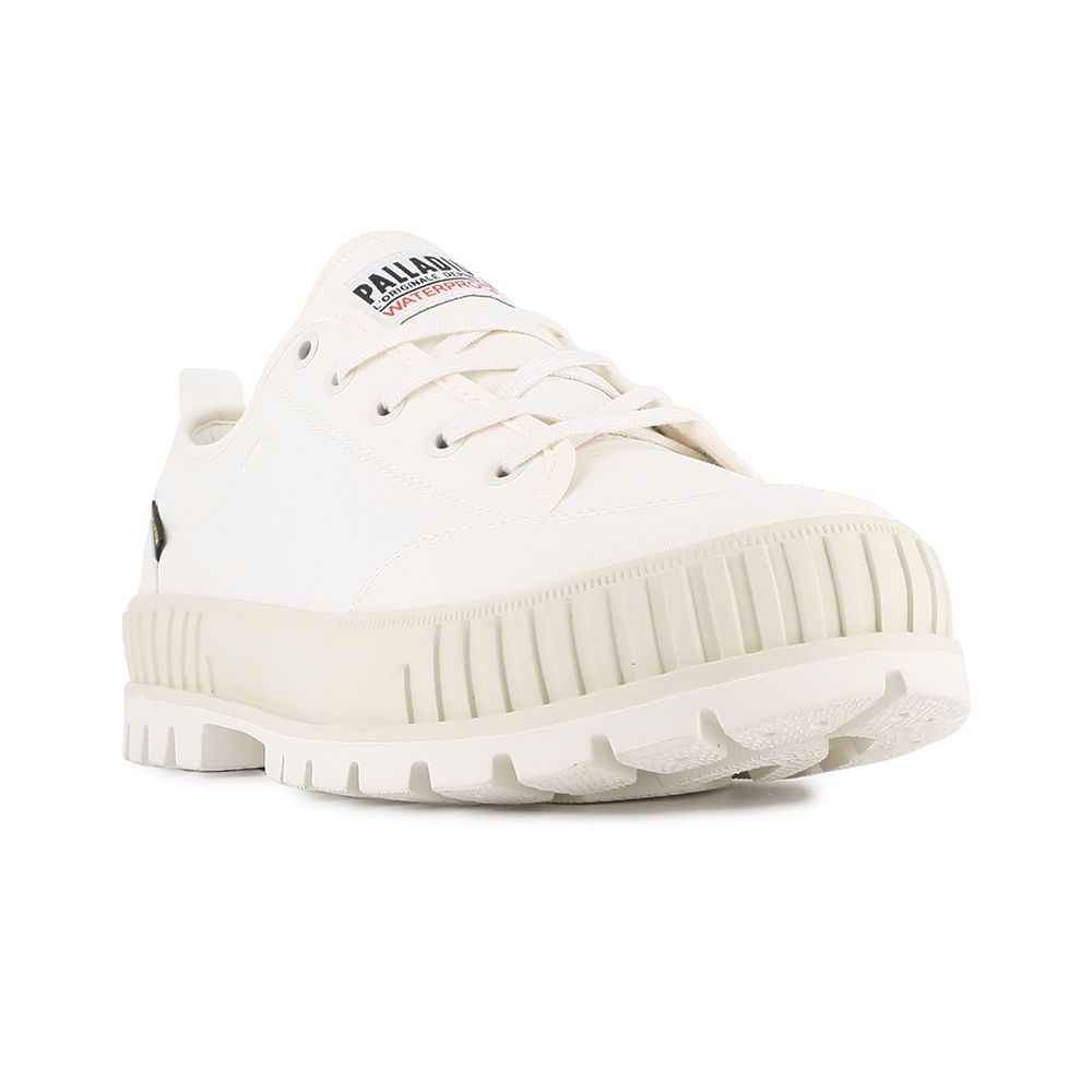 Palladium PALLASHOCK LO WP+厚底巧克力橘標防水靴/防水鞋/休閒鞋-男鞋/女鞋-奶油白
