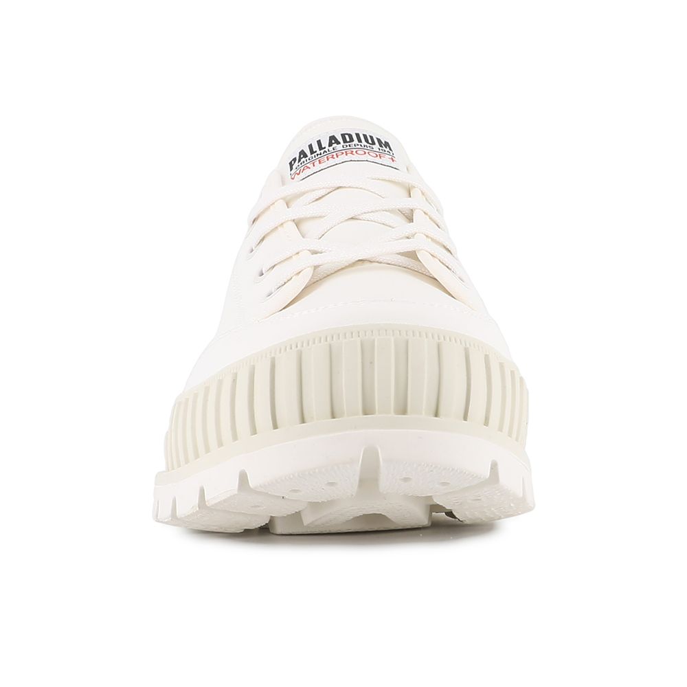 Palladium PALLASHOCK LO WP+厚底巧克力橘標防水靴/防水鞋/休閒鞋-男鞋/女鞋-奶油白