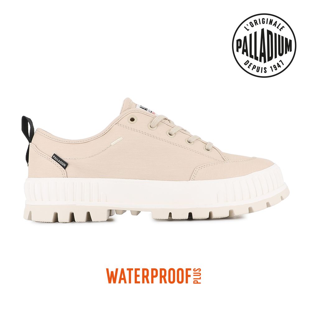 Palladium PALLASHOCK LO WP+厚底巧克力橘標防水靴/防水鞋/休閒鞋-男鞋/女鞋-奶茶