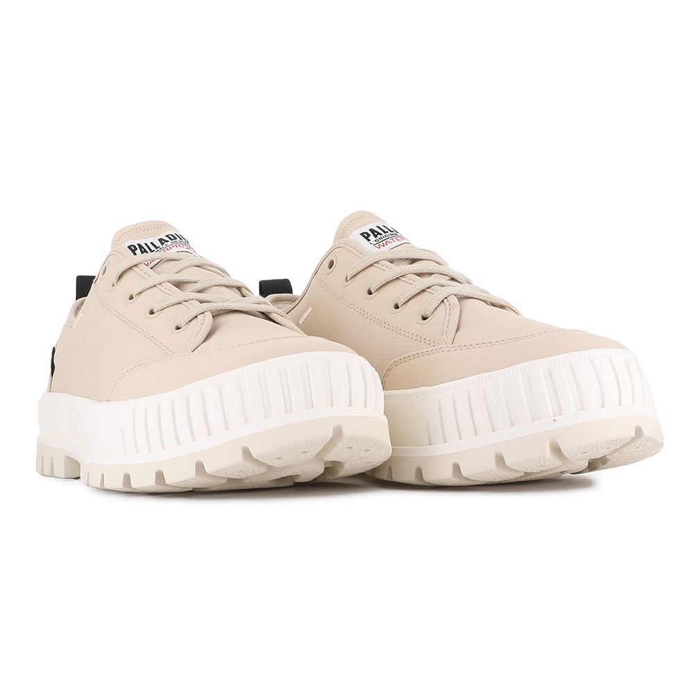 Palladium PALLASHOCK LO WP+厚底巧克力橘標防水靴/防水鞋/休閒鞋-男鞋/女鞋-奶茶