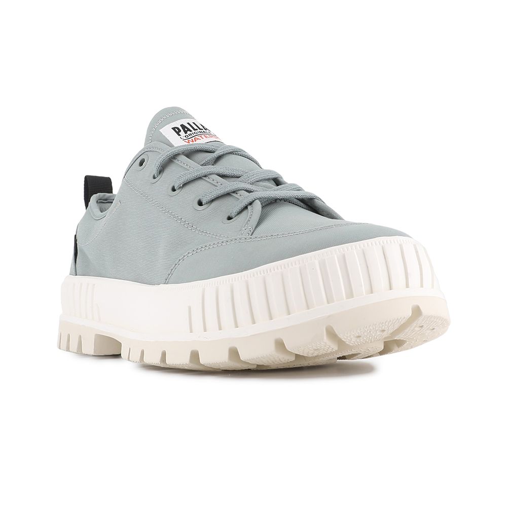 Palladium PALLASHOCK LO WP+厚底巧克力橘標防水靴/防水鞋/休閒鞋-男鞋/女鞋-藍/灰