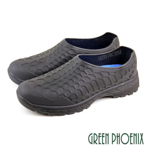 【GREEN PHOENIX】MIT男款台灣製一體成型蜂巢紋防水防穿刺工作鞋/雨鞋/廚師鞋N-11513