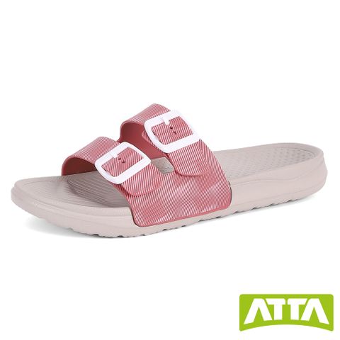 ATTA 雙帶足弓均壓拖鞋-桃紅