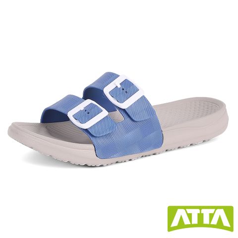 ATTA 雙帶足弓均壓拖鞋-藍