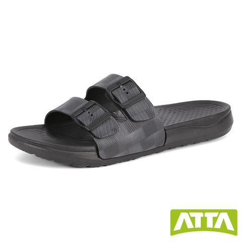 ATTA 雙帶足弓均壓拖鞋-黑