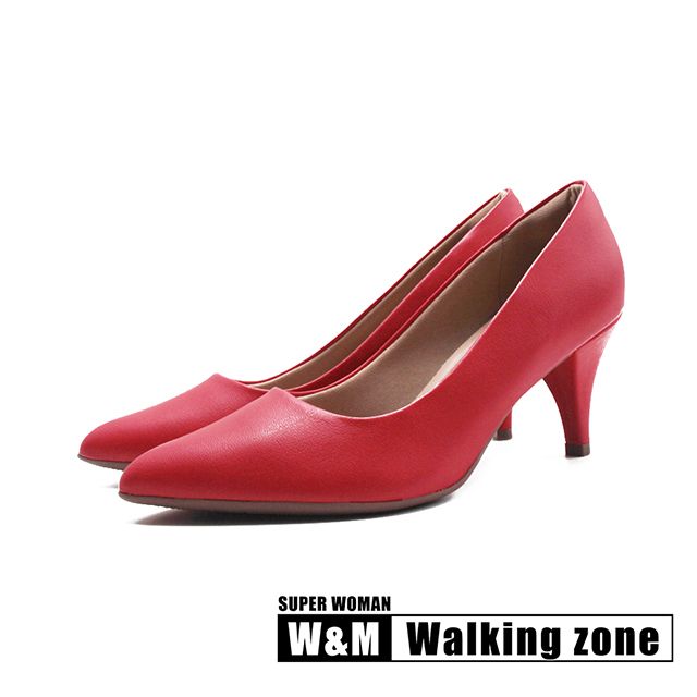 WALKING ZONE  SUPER WOMAN空姐系列 尖頭時尚經典高跟鞋 女鞋-紅