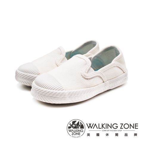 WALKING ZONE(童)素面餅乾鞋 帆布鞋 童鞋-白色